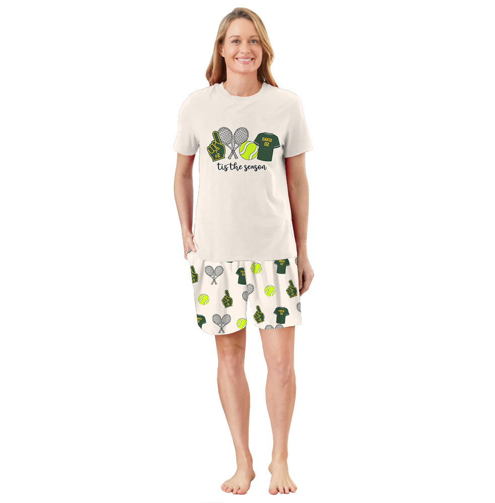 Tis the season Tennis Lover Pajamas With Name And Number