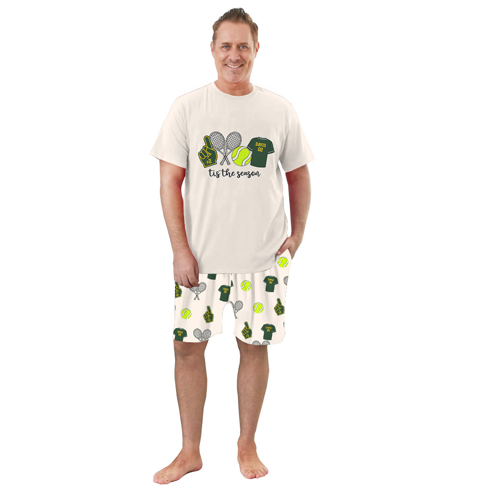 Tis the season Tennis Lover Pajamas With Name And Number