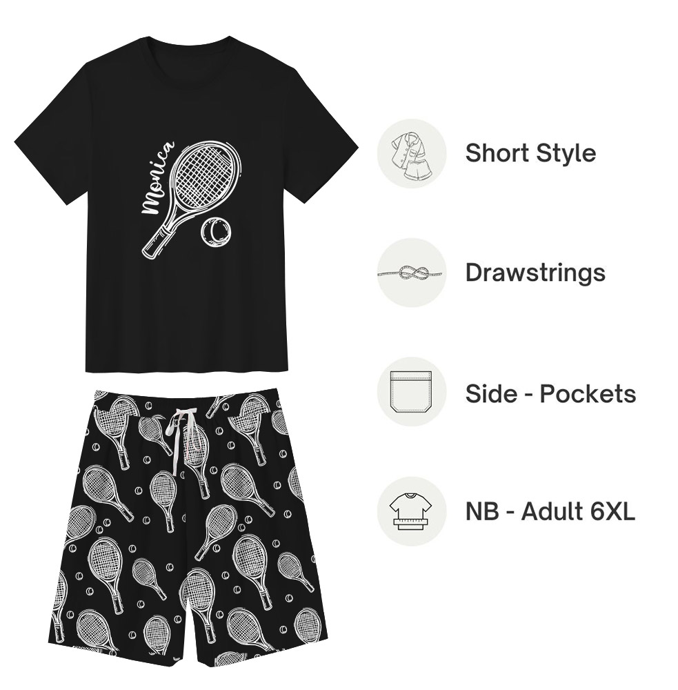 Unique Short Tennis Pajamas With Your Name Unique Short Tennis Pajamas With Your Name