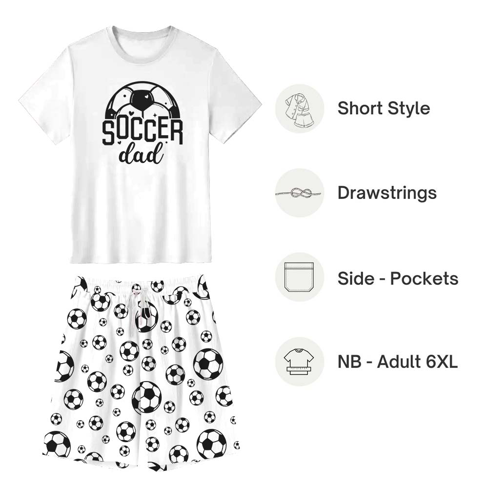 Custom Soccer Themed Sport Matching Family Pajama Short Sets Custom Soccer Themed Sport Matching Family Pajama Short Sets