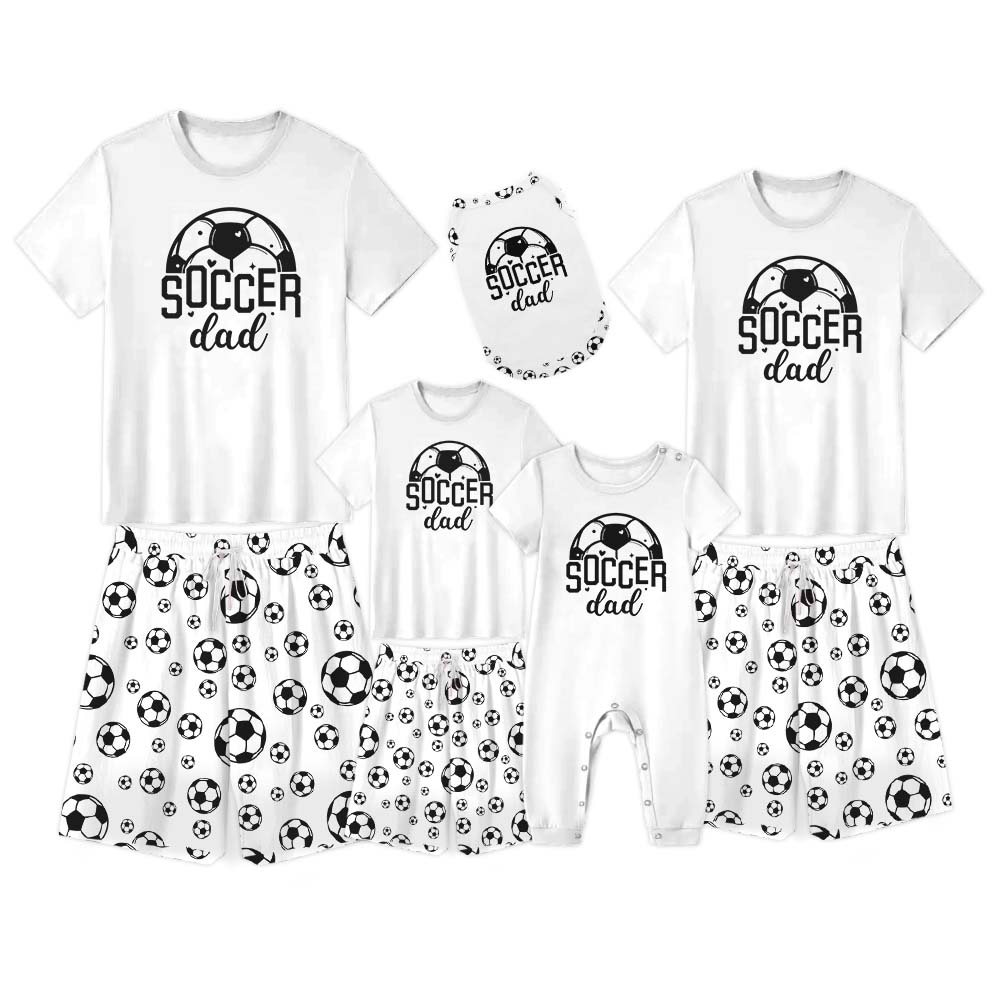 Custom Soccer Themed Sport Matching Family Pajama Short Sets Custom Soccer Themed Sport Matching Family Pajama Short Sets