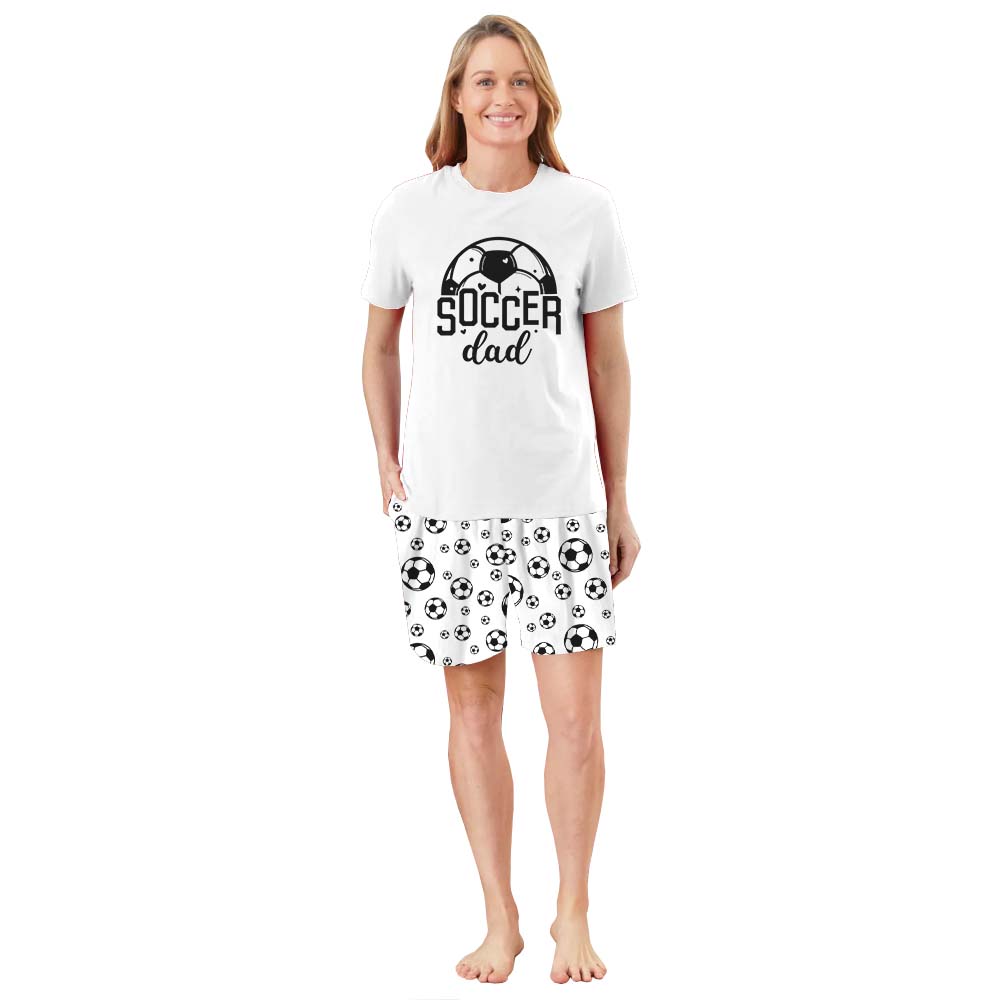 Custom Soccer Themed Sport Matching Family Pajama Short Sets Custom Soccer Themed Sport Matching Family Pajama Short Sets