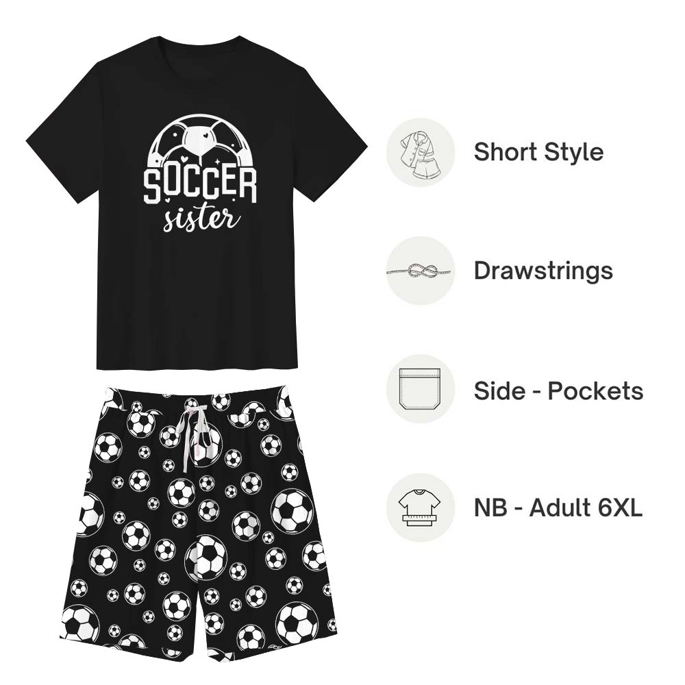 Custom Name Soccer Pajamas For Adults Short Sleeves Custom Name Soccer Pajamas For Adults Short Sleeves