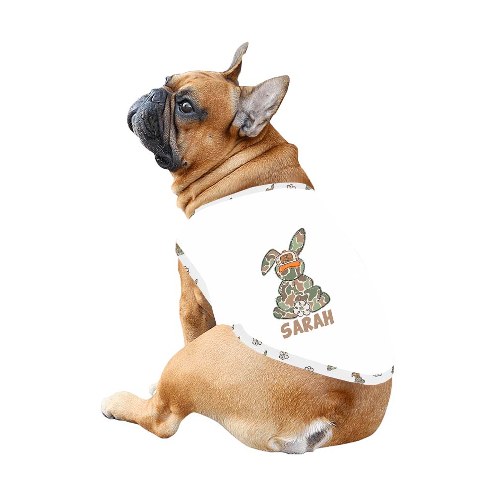 Cute Bunny With Name Easter Owner And Dog Pajamas Short Sleeves Cute Bunny With Name Easter Owner And Dog Pajamas Short Sleeves