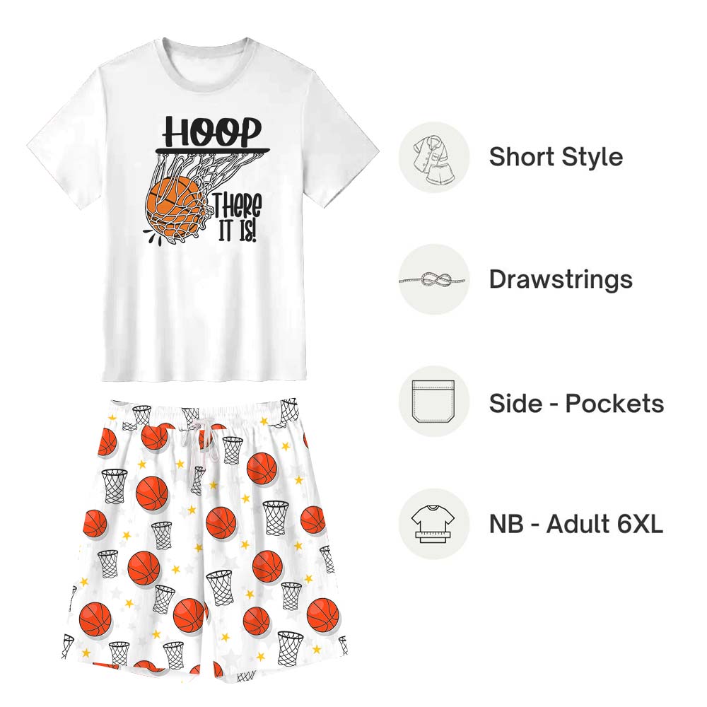 Basketball Hoop There It Is Matching Family Pajama Shorts Set White Basketball Hoop There It Is Matching Family Pajama Shorts Set White