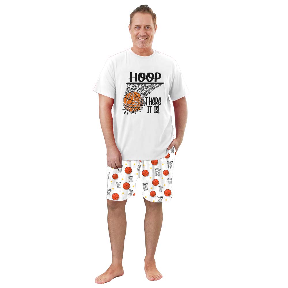Basketball Hoop There It Is Matching Family Pajama Shorts Set White Basketball Hoop There It Is Matching Family Pajama Shorts Set White
