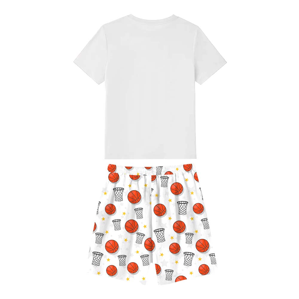 Basketball Hoop There It Is Matching Family Pajama Shorts Set White Basketball Hoop There It Is Matching Family Pajama Shorts Set White