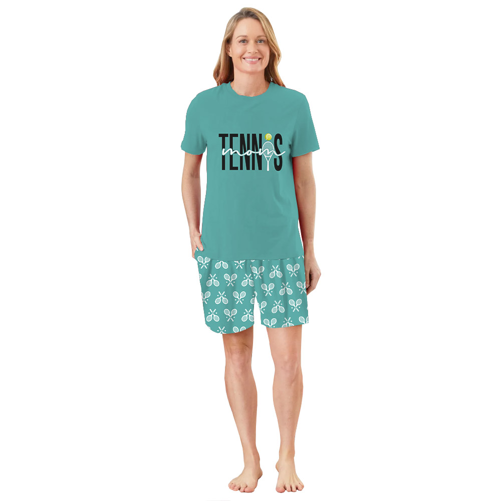 Matching Tennis Mom Dad Pajamas Tshirts And Shorts Matching Tennis Mom Dad Pajamas Tshirts And Shorts
