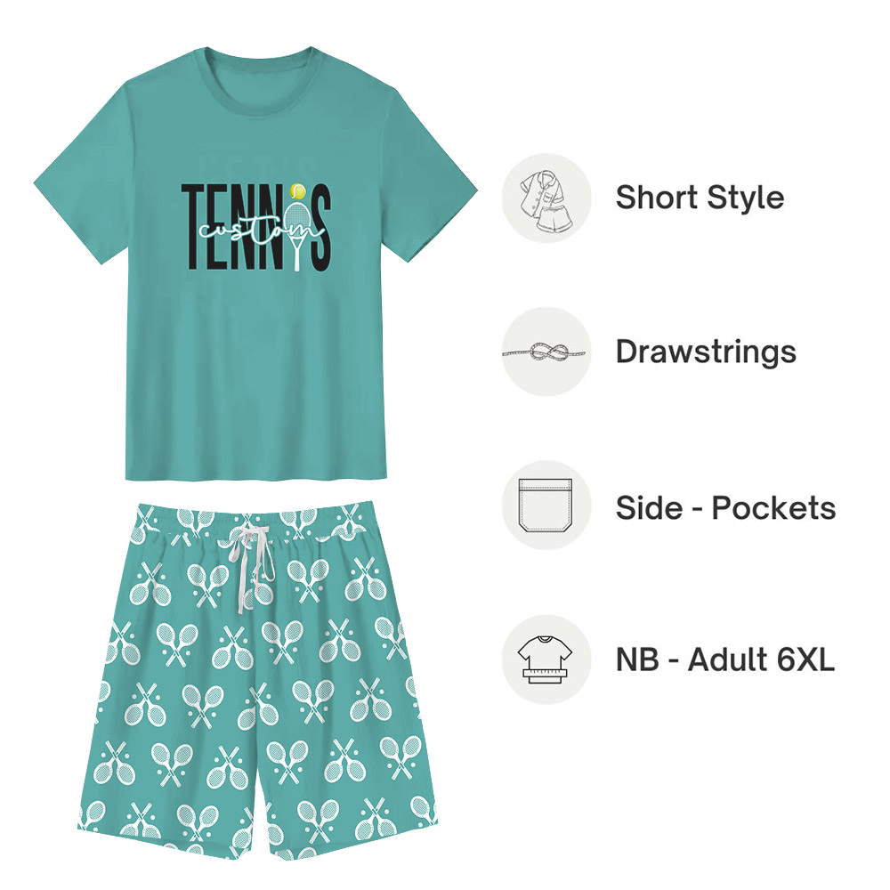 Matching Tennis Mom Dad Pajamas Tshirts And Shorts Matching Tennis Mom Dad Pajamas Tshirts And Shorts