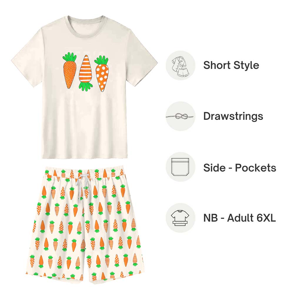 Adorable Carrot Easter Family Matching Short Sleeves Pajamas Adorable Carrot Easter Family Matching Short Sleeves Pajamas