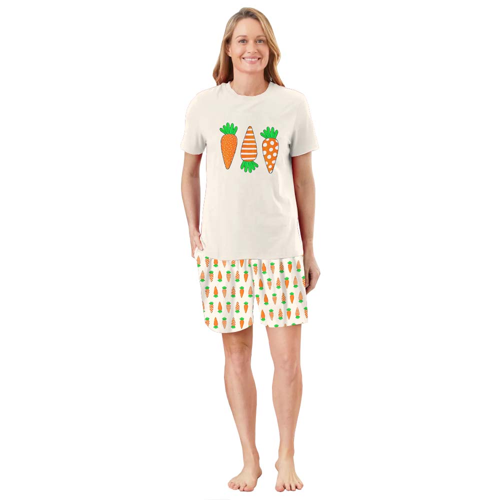 Adorable Carrot Easter Family Matching Short Sleeves Pajamas Adorable Carrot Easter Family Matching Short Sleeves Pajamas