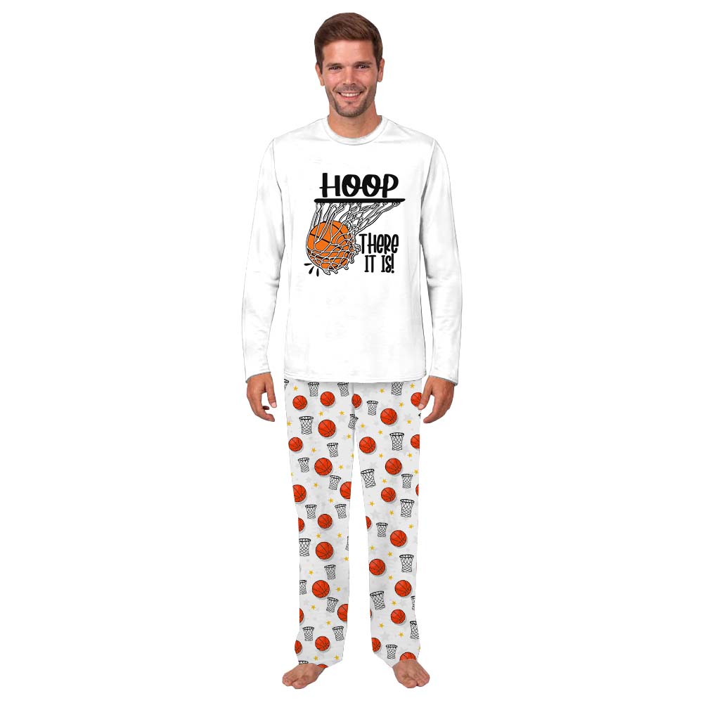 Hoop There It Is Basketball Themed Pajamas For Family And Dog