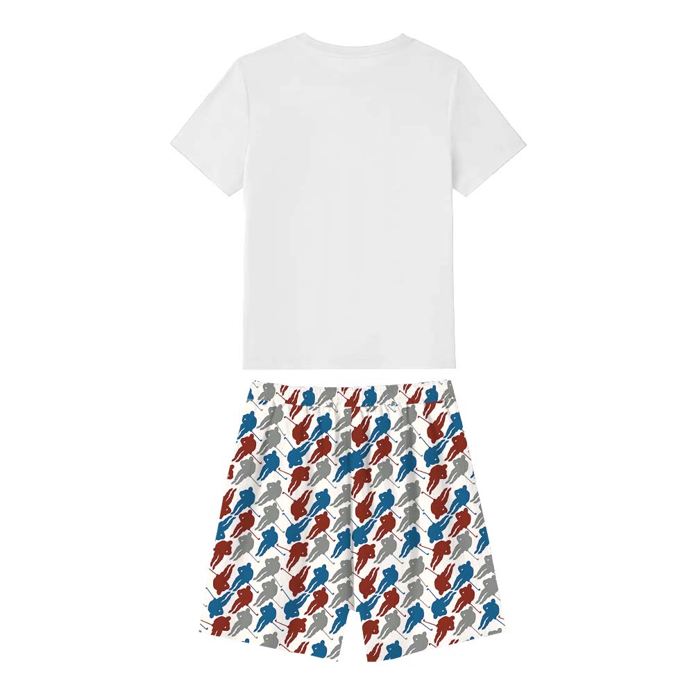 Customizable Hockey Sport Pajama Short Sets