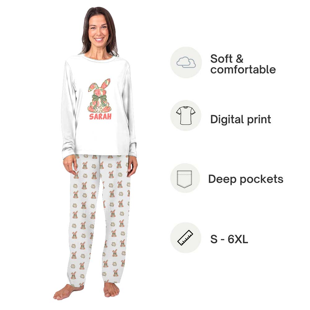Easter Rabbit With Name Family Matching Pajamas Easter Rabbit With Name Family Matching Pajamas