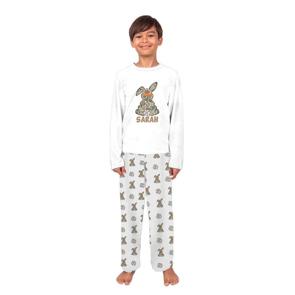 Festive Personalized Name Rabbit Easter Pajamas For Adults Festive Personalized Name Rabbit Easter Pajamas For Adults