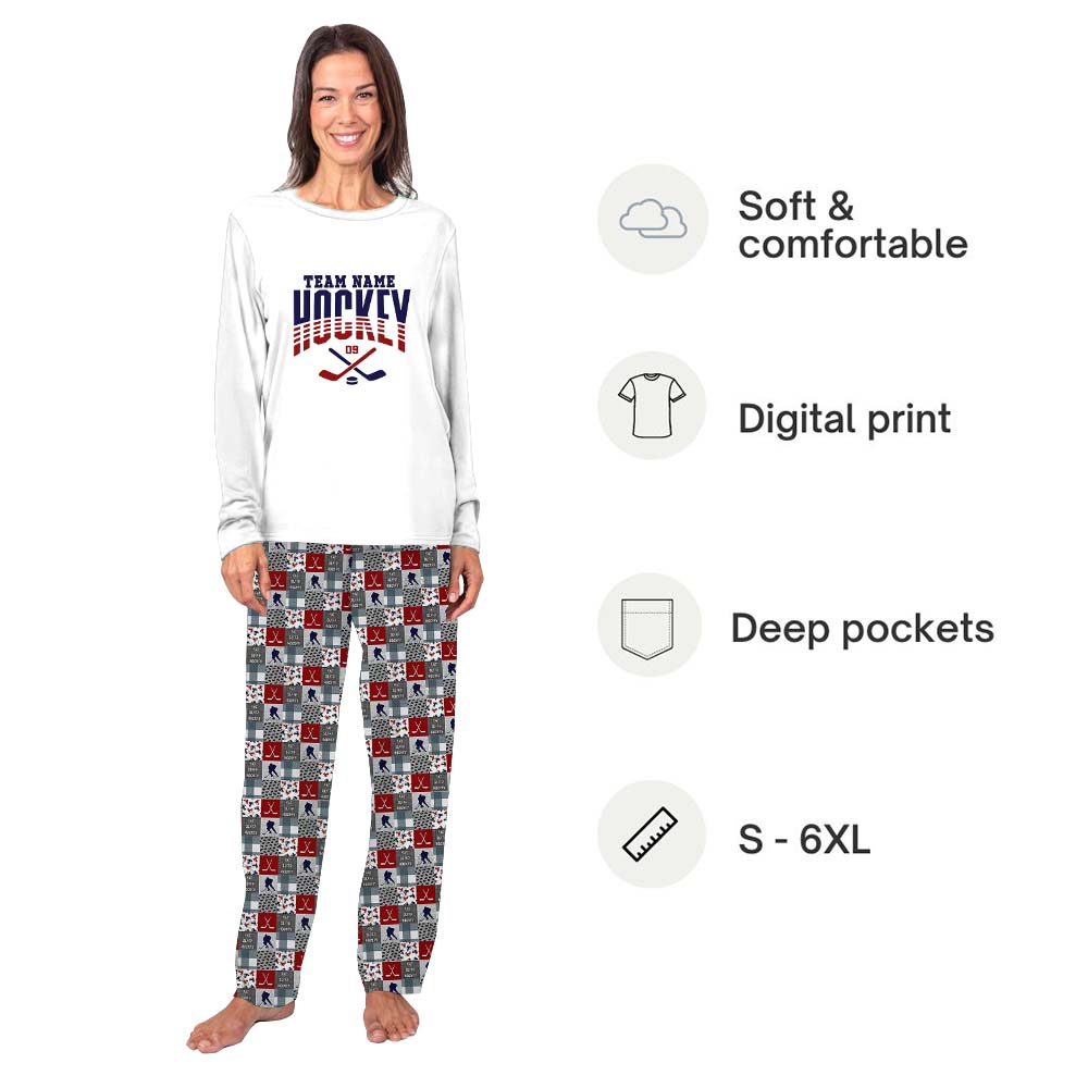 Custom Team Name Hockey Themed Owner And Dog Pajamas Custom Team Name Hockey Themed Owner And Dog Pajamas