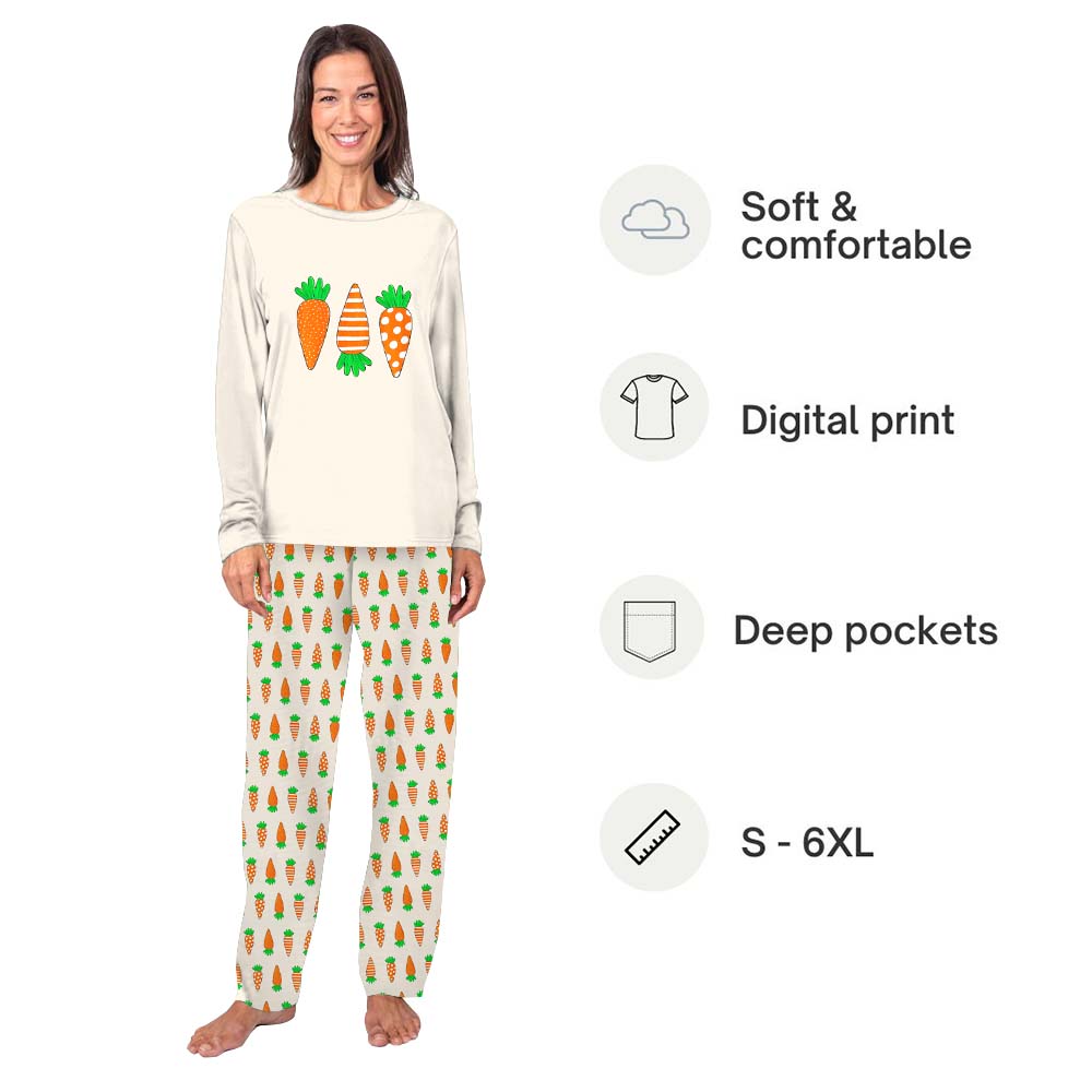 Cute Carrots Family Matching Easter Pajamas Cute Carrots Family Matching Easter Pajamas