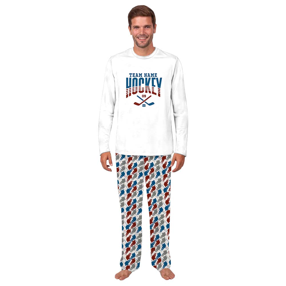 Personalized Hockey Team Matching Family Sport Pajama Sets Personalized Hockey Team Matching Family Sport Pajama Sets