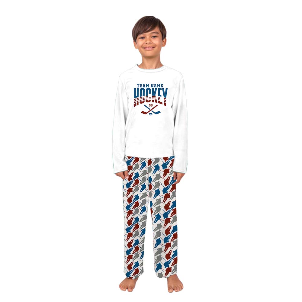 Personalized Hockey Team Matching Family Sport Pajama Sets Personalized Hockey Team Matching Family Sport Pajama Sets