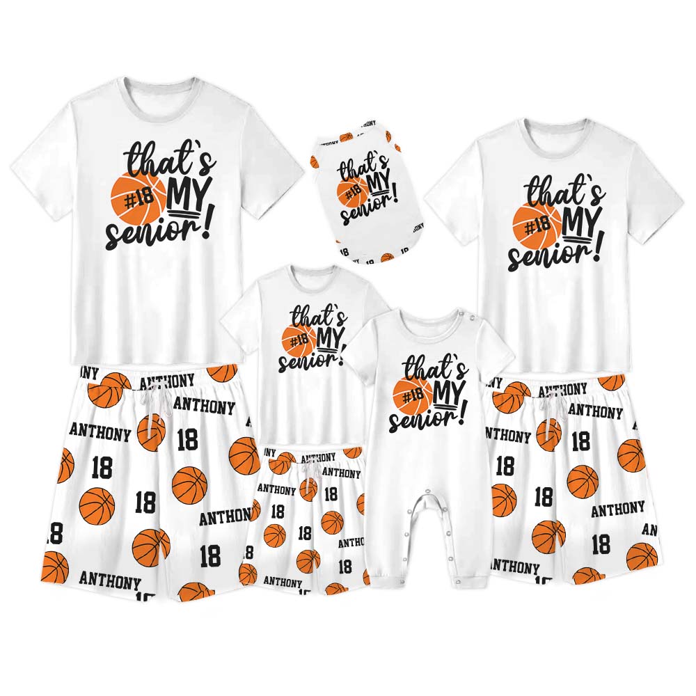 Customizable Senior Basketball Pajamas For Adults Short Sleeves Customizable Senior Basketball Pajamas For Adults Short Sleeves