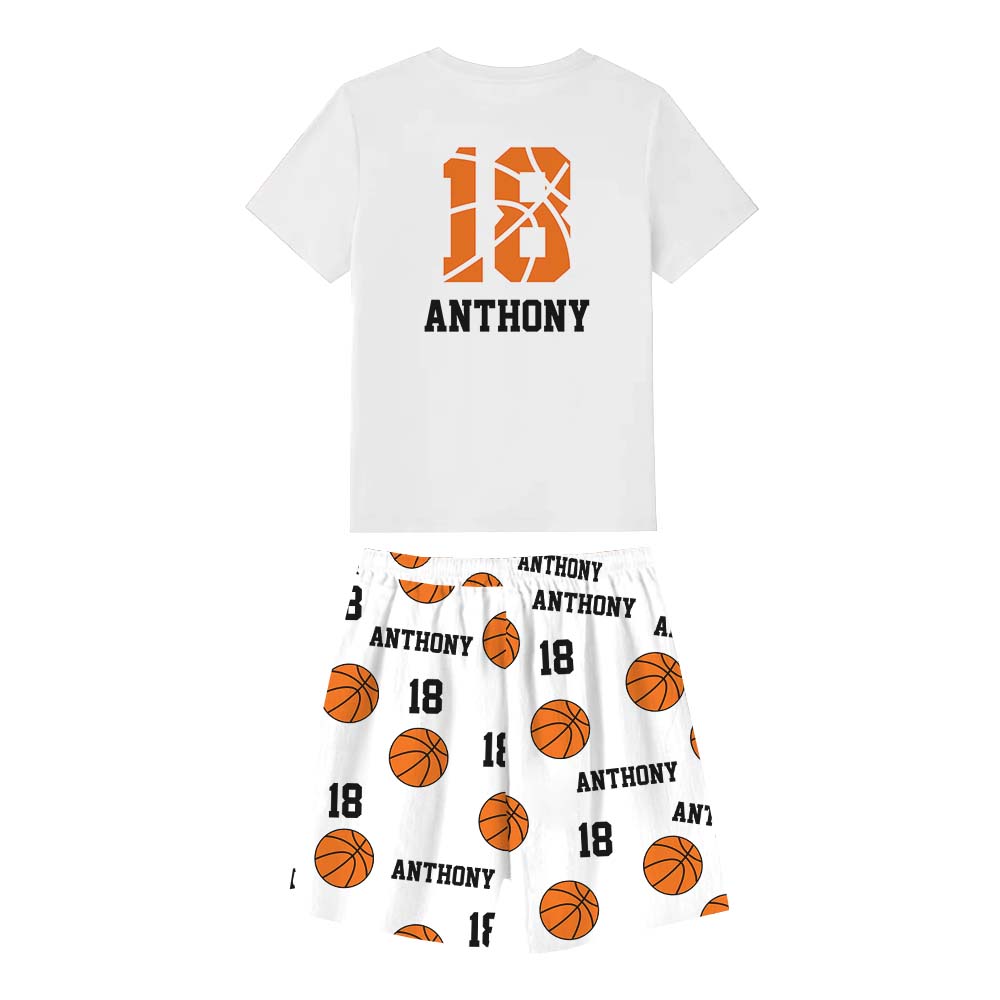 Customizable Senior Basketball Pajamas For Adults Short Sleeves Customizable Senior Basketball Pajamas For Adults Short Sleeves