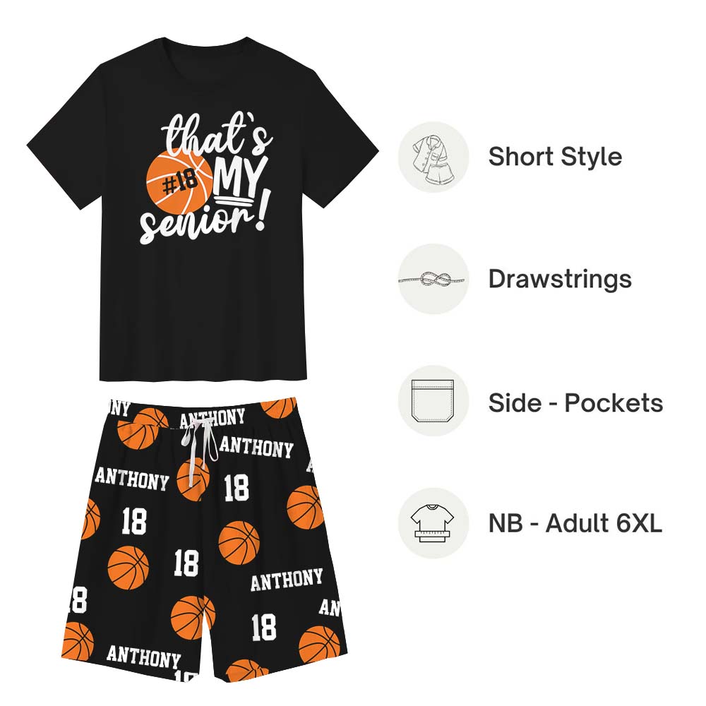 Custom Name Basketball Pajama Short Sets Custom Name Basketball Pajama Short Sets