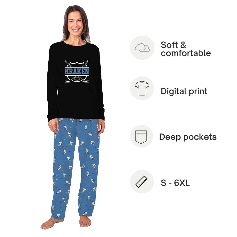 Personalized Hockey Matching Family Sport Pajama Sets Personalized Hockey Matching Family Sport Pajama Sets
