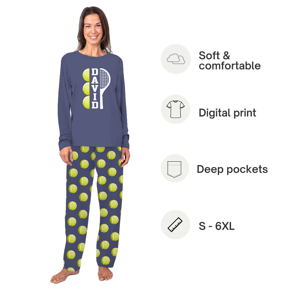 Tennis Ball PJs For Adults And Kids With Your Name Tennis Ball PJs For Adults And Kids With Your Name