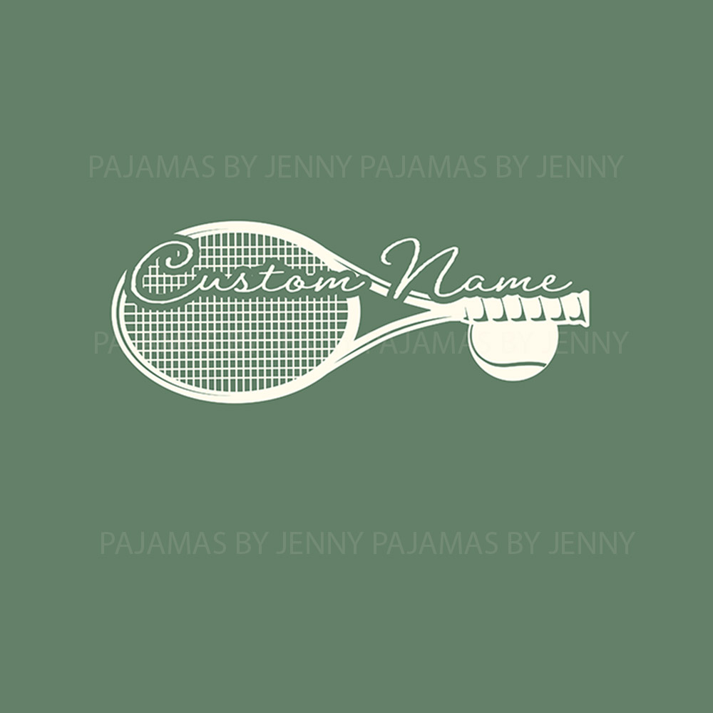 Customizable Tennis Ball And Racket Print Pajamas Customizable Tennis Ball And Racket Print Pajamas