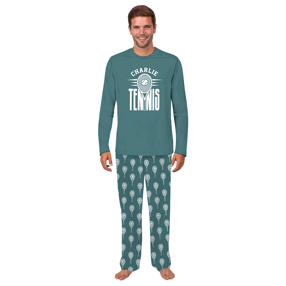Matching Tennis Themed Pajama Sets Custom Your Name Matching Tennis Themed Pajama Sets Custom Your Name