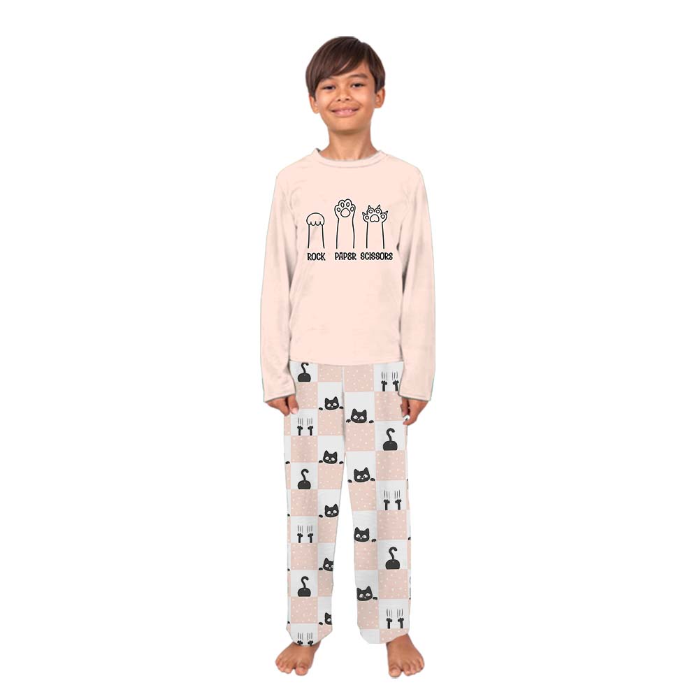 Funny Cat Family Pajama Sets Saying Rock Paper Scissors Funny Cat Family Pajama Sets Saying Rock Paper Scissors