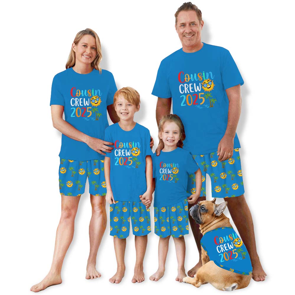 Cute Cousin Crew 2025 Summer Vacation Matching Tops And Shorts Cute Cousin Crew 2025 Summer Vacation Matching Tops And Shorts