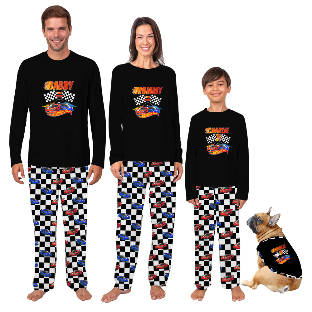 Custom Birthday Boy Pajamas For Racing Car Enthusiasts