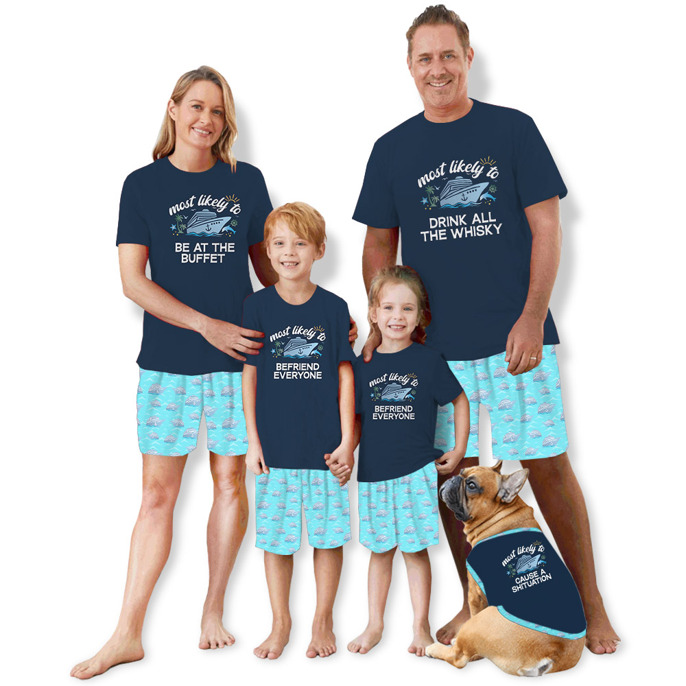 Family Cruise Ship Pajamas Custom Funny Most Likely To Sayings Family Cruise Ship Pajamas Custom Funny Most Likely To Sayings