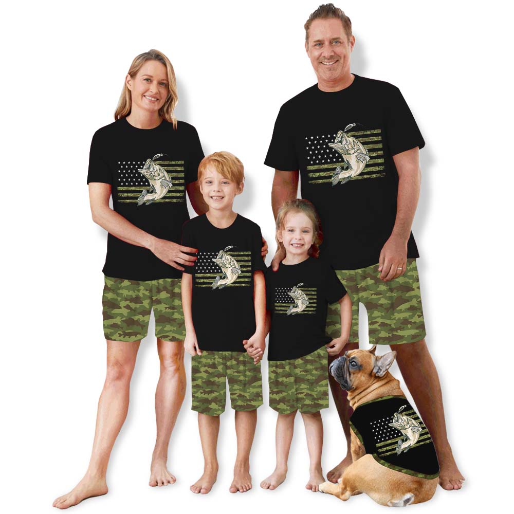 Vintage Camouflage American Fishing PJs Tshirts And Shorts Vintage Camouflage American Fishing PJs Tshirts And Shorts