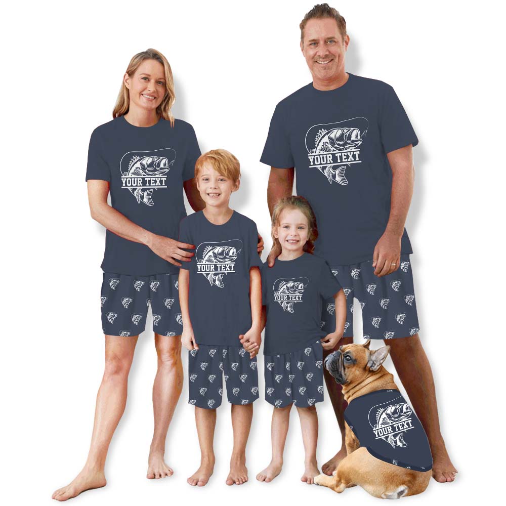 Fishing Pajamas For Adults Short Sleeves With Name Fishing Pajamas For Adults Short Sleeves With Name