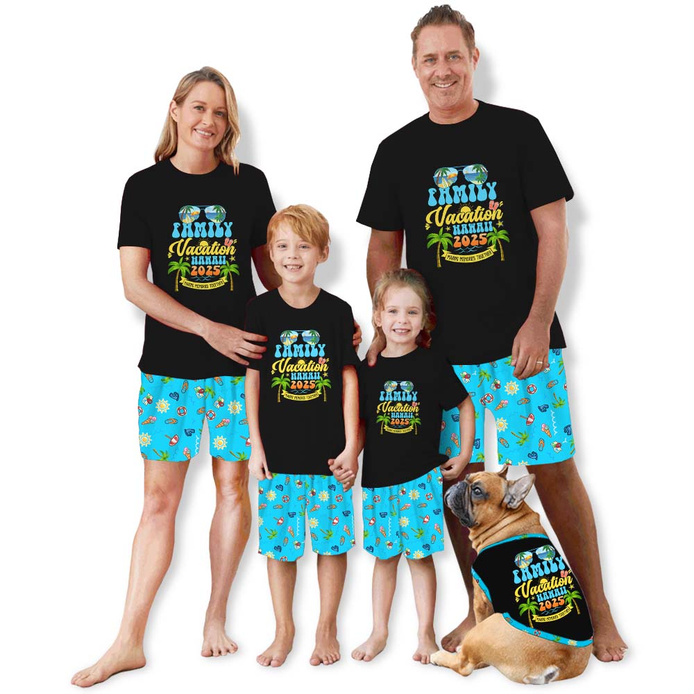 Customizable Family Vacation 2025 Pajama Short Set Customizable Family Vacation 2025 Pajama Short Set