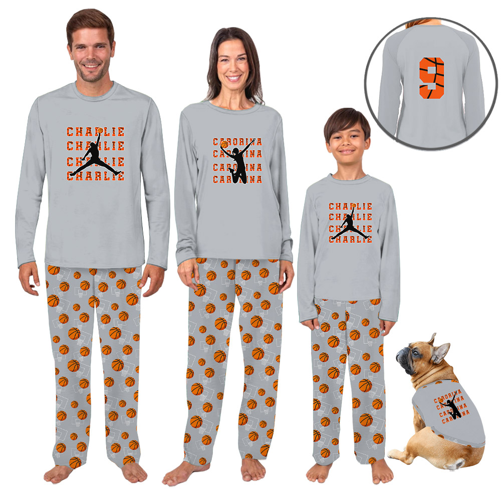 Basketball Enthusiasts Pajama Sets With Your Name And Number