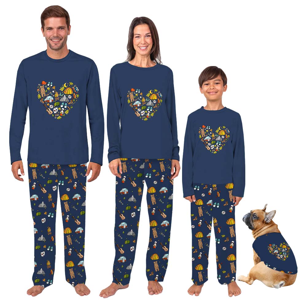 Cute Camping Heart Matching PJs For The Family Cute Camping Heart Matching PJs For The Family