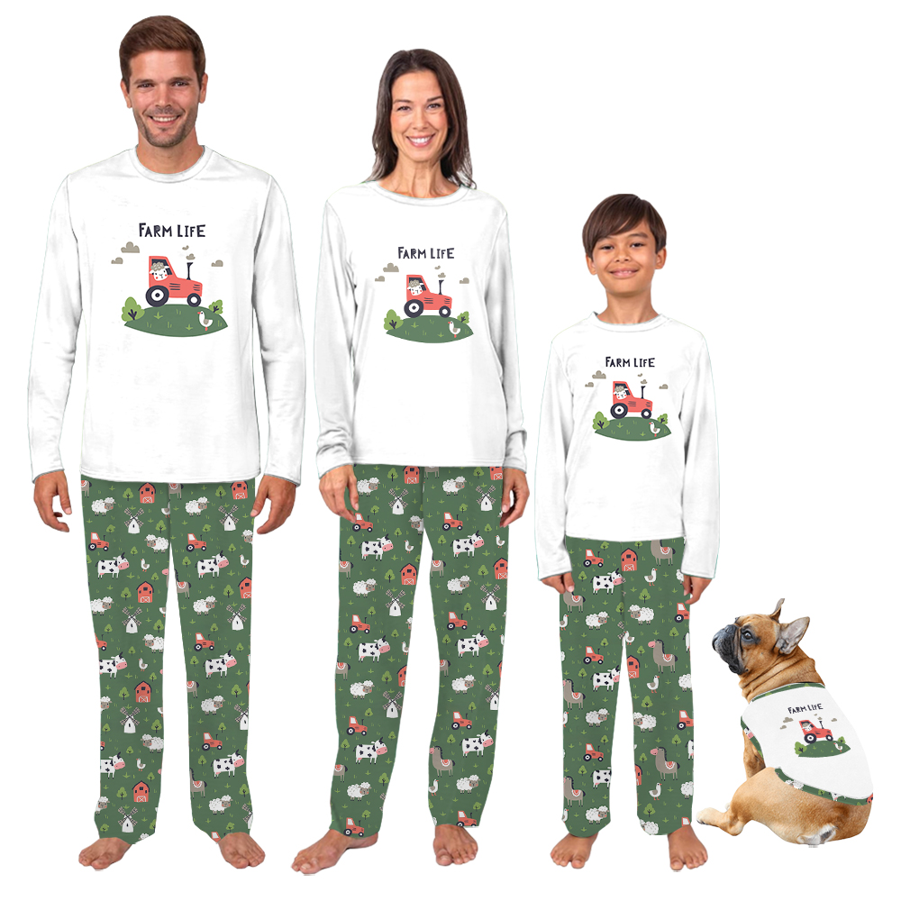 Cute Farm Life Themed Matching Pajamas Sets