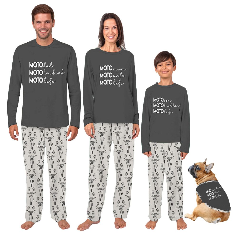 Customizable Moto Life Motocross Matching Pajamas