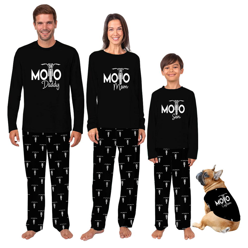 Personalized Moto Mom Dad Pajamas With Rider Name and Number