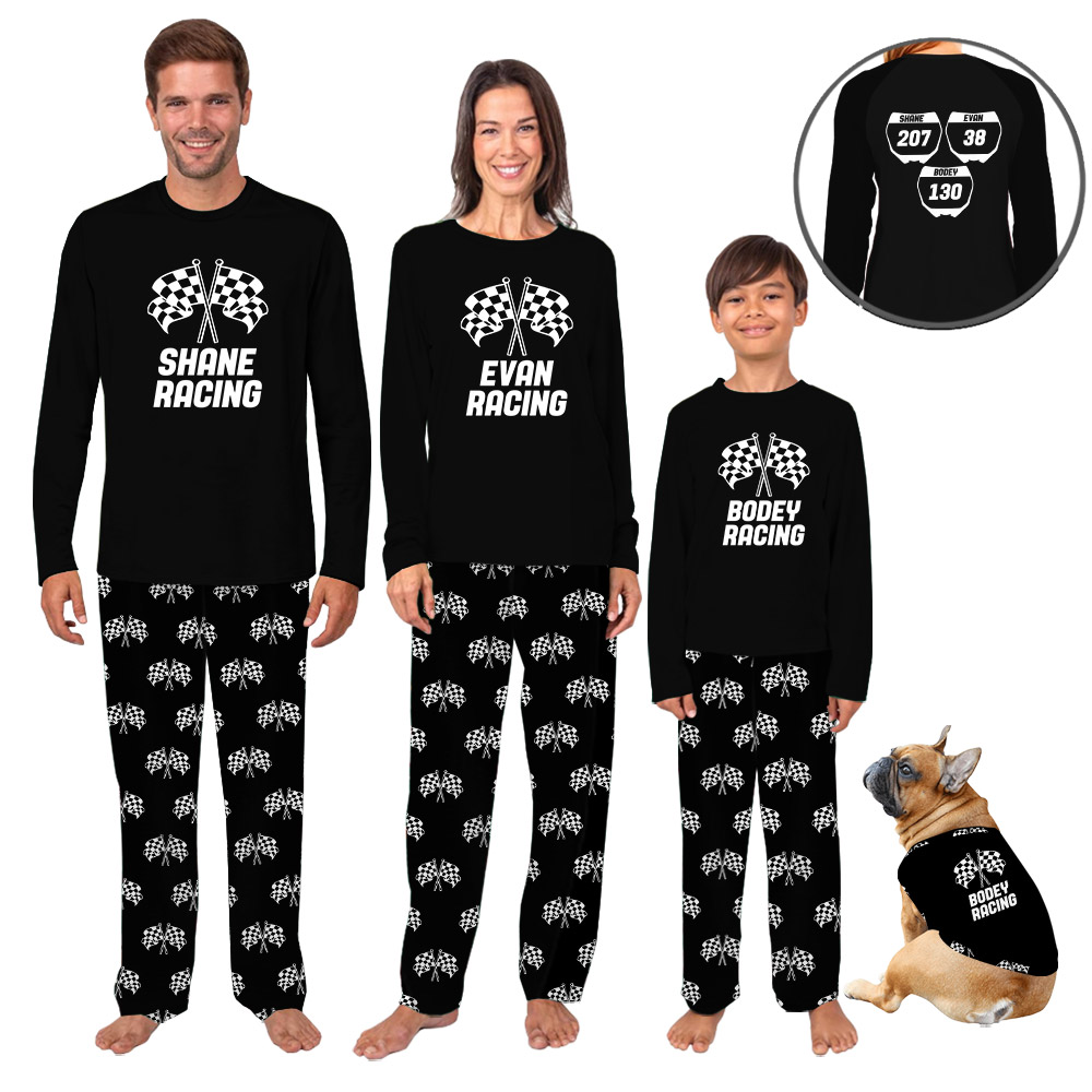 Custom Your Name Racing and Number Plates Motocross Jammies