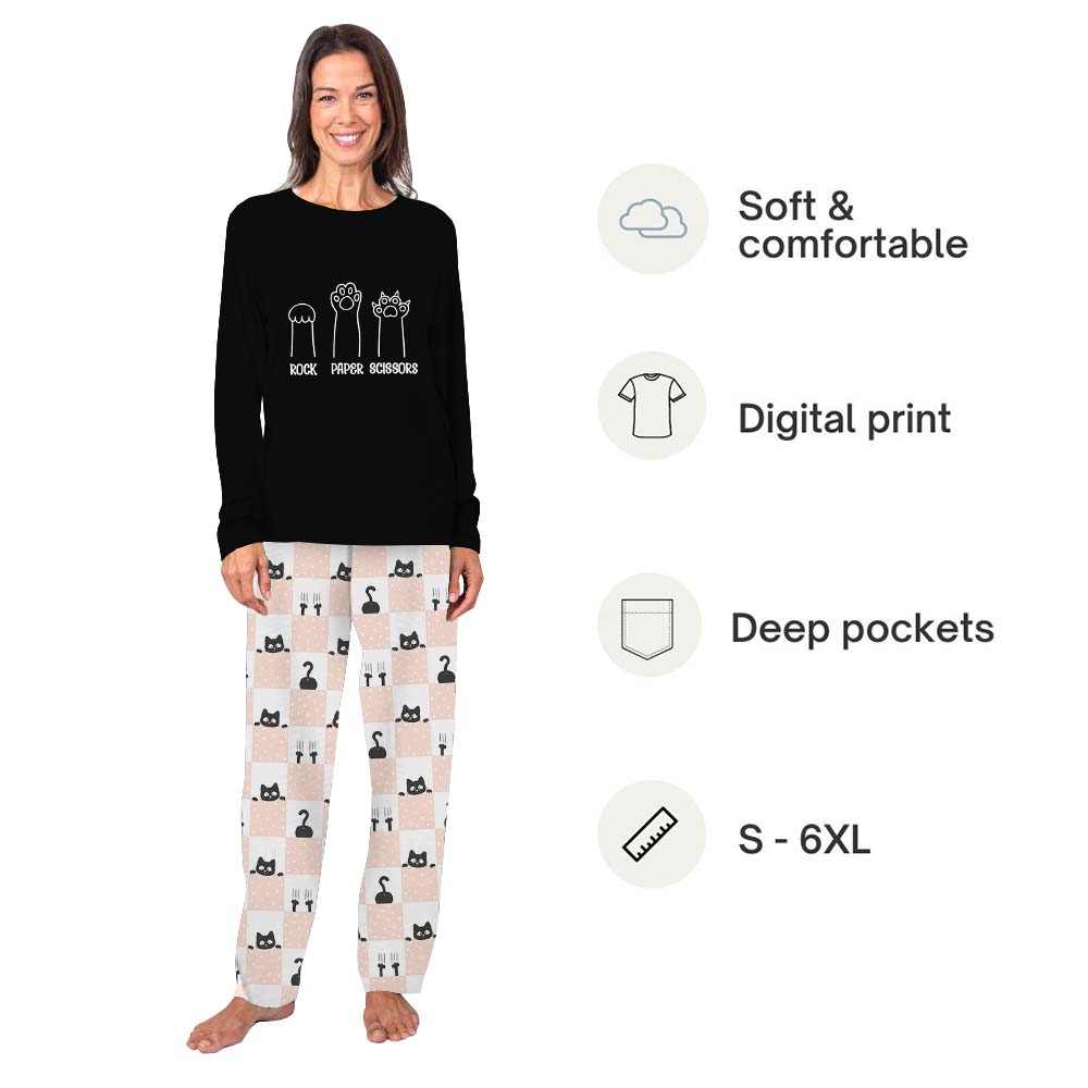 Funny Rock Paper Scissors Cat Pajamas For Owners And Dogs Funny Rock Paper Scissors Cat Pajamas For Owners And Dogs
