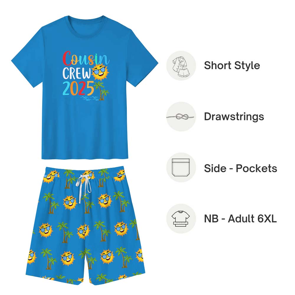Cute Cousin Crew 2025 Summer Vacation Matching Tops And Shorts Cute Cousin Crew 2025 Summer Vacation Matching Tops And Shorts