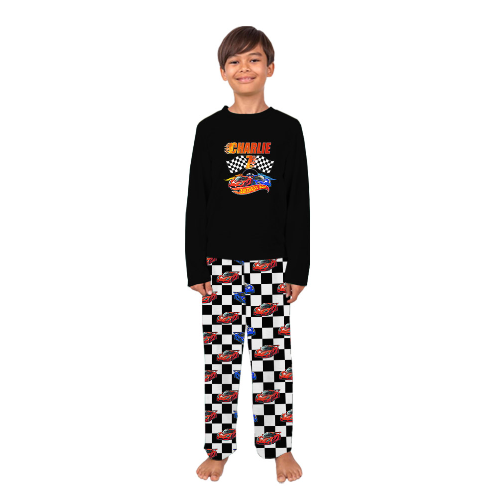 Custom Birthday Boy Pajamas For Racing Car Enthusiasts