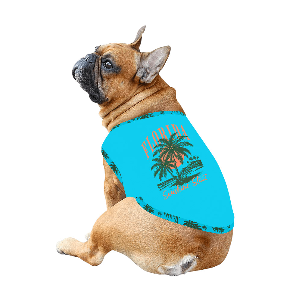 Tropical Florida Vacation Short Pajamas Blue