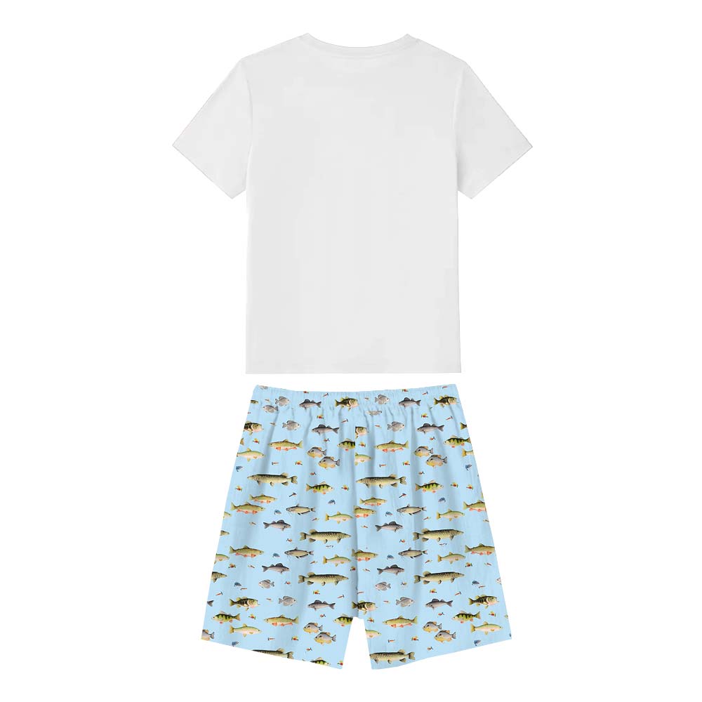 Keeping It Reel Fishing Themed Jammies Matching Short Sleeves Keeping It Reel Fishing Themed Jammies Matching Short Sleeves