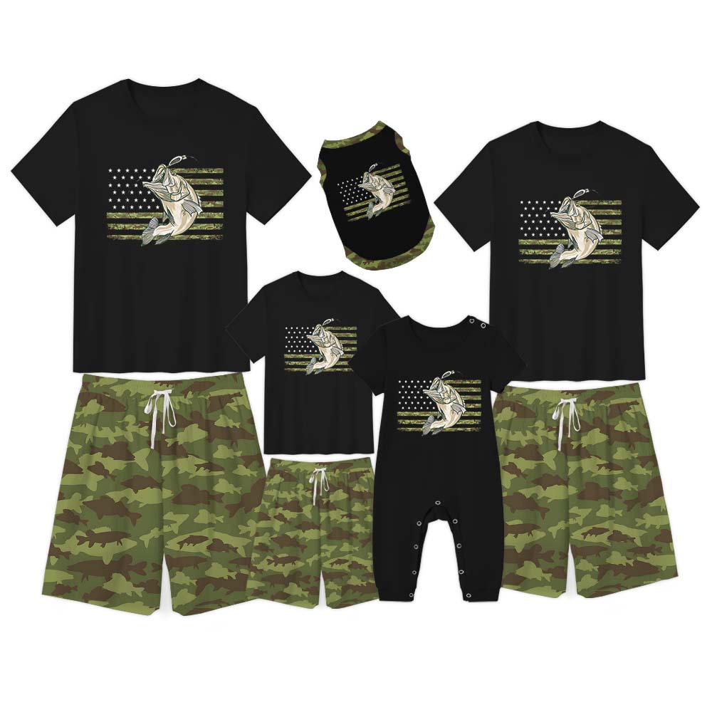 Vintage Camouflage American Fishing PJs Tshirts And Shorts Vintage Camouflage American Fishing PJs Tshirts And Shorts