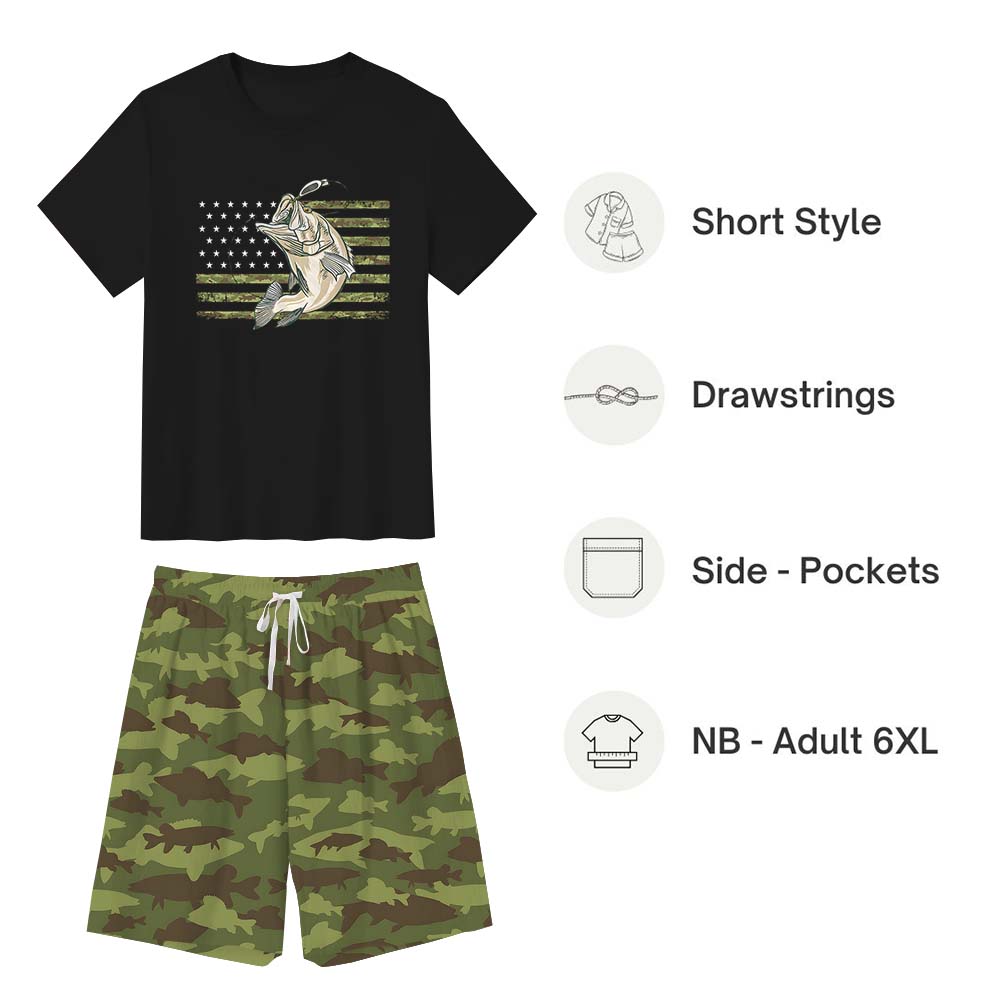 Vintage Camouflage American Fishing PJs Tshirts And Shorts Vintage Camouflage American Fishing PJs Tshirts And Shorts